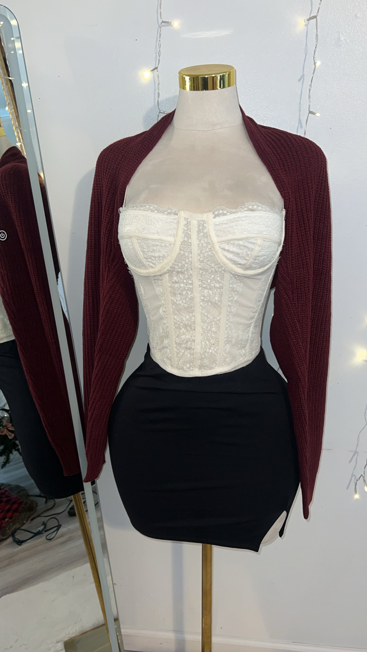 Burgundy Bolero Shrug